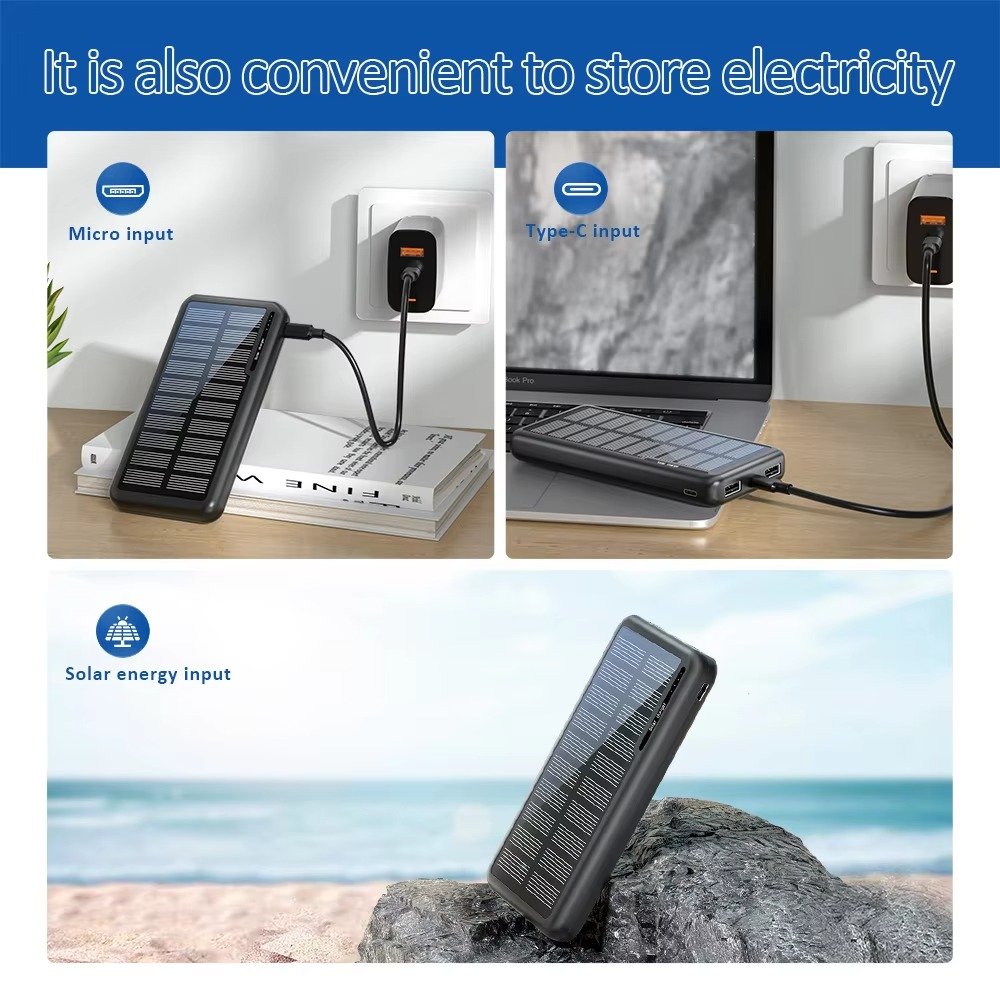 Multi-Purpos Solar power banks power station 10000mah 20000mah portable charger power bank for phone