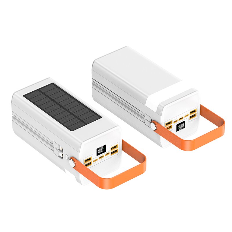 SK80 100000mAh Solar power bank super large capacity portable power bank built in cables outdoor for mobile power supply
