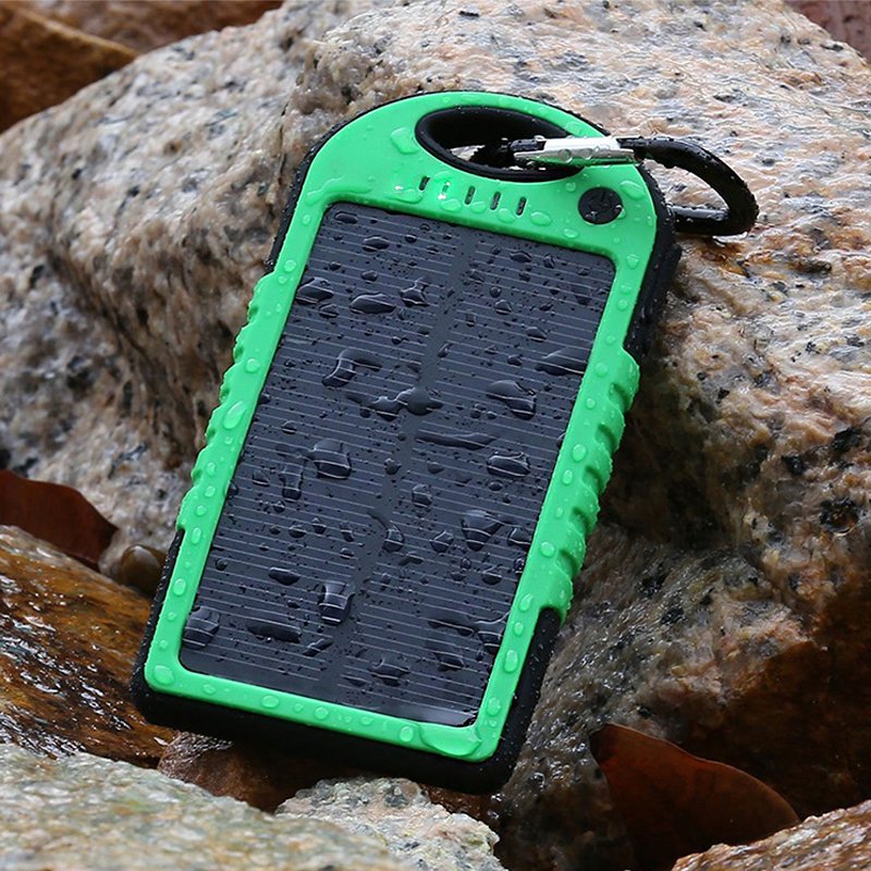 Solar Power Bank 2019 Waterproof Battery Charger External Portable Solar Panel with LED Light Dual USB Power Bank 5000mAh
