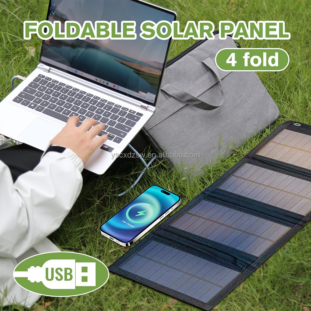 Portable Folding Solar Panels for Charging for On-the-Go Green Energy Solution
