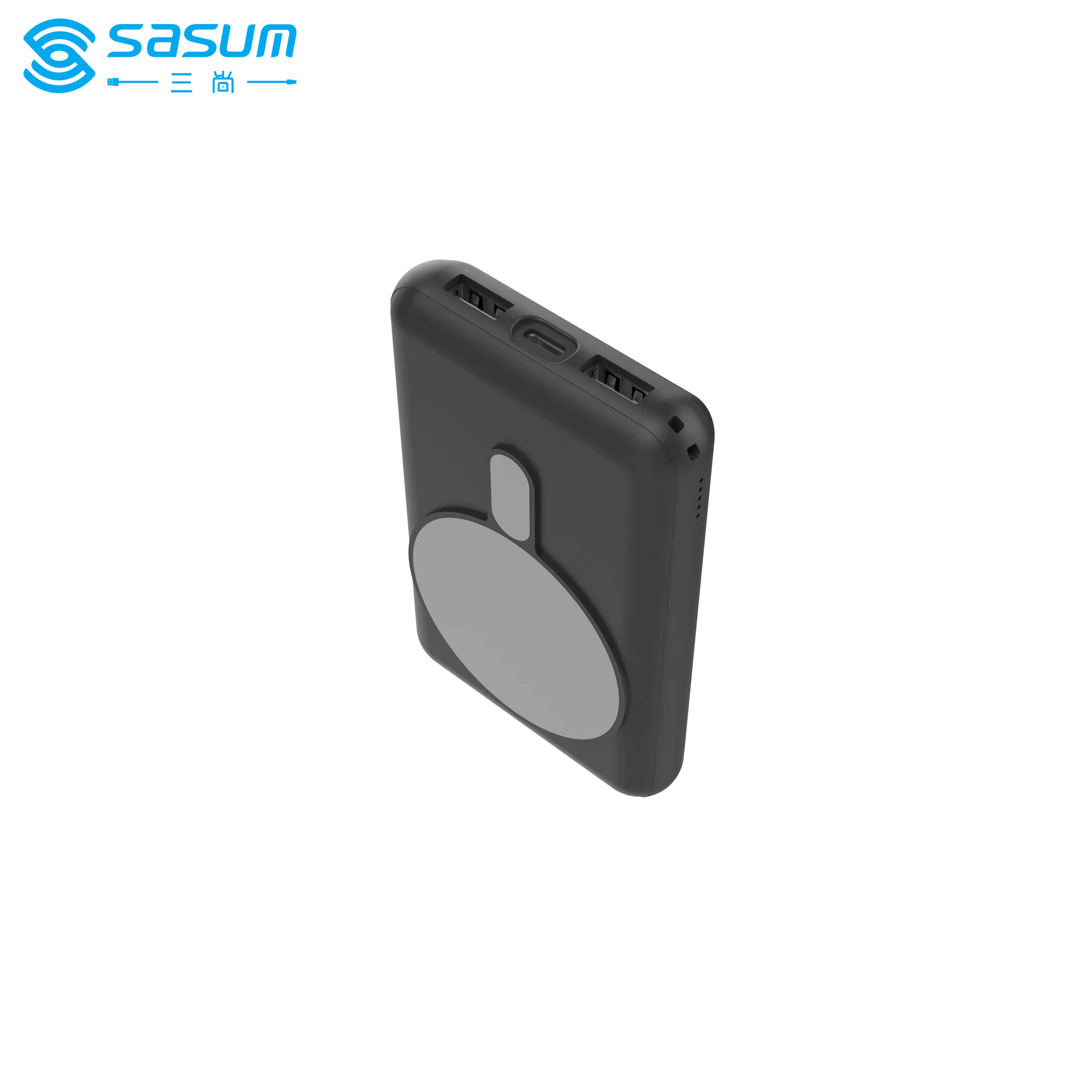 10000mAh solar portable power bank with magnetic wireless dual usb phone charger new design mobile power bank