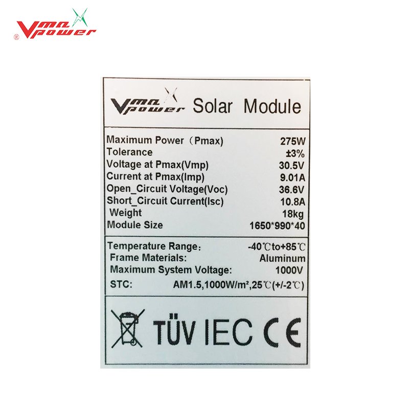 Vmaxpower 400watt Solar Panel 200W 300W Solar Polycrystalline Panel PV With Mono And Poly Type Solar Panel265W