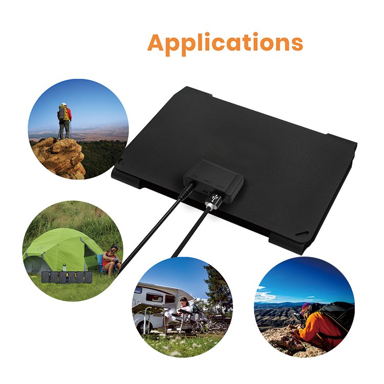 Factory Price Custom Portable Outdoor 40W Flexible Dustproof Solar Panels Charger For Mobile Phone