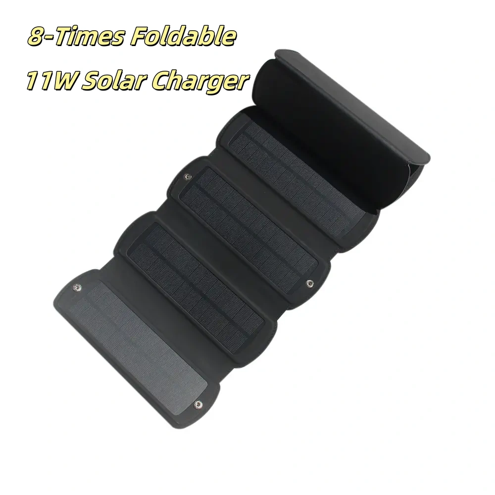 Folding Solar Panel 11W 5V ETFE Small Solar Cells Portable Solar Bag Backpack Foldable Solar Panel USB Battery Charger