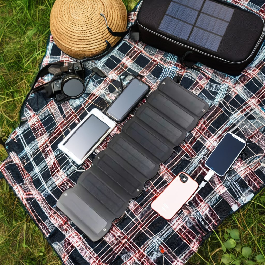 Folding Solar Panel 11W 5V ETFE Small Solar Cells Portable Solar Bag Backpack Foldable Solar Panel USB Battery Charger