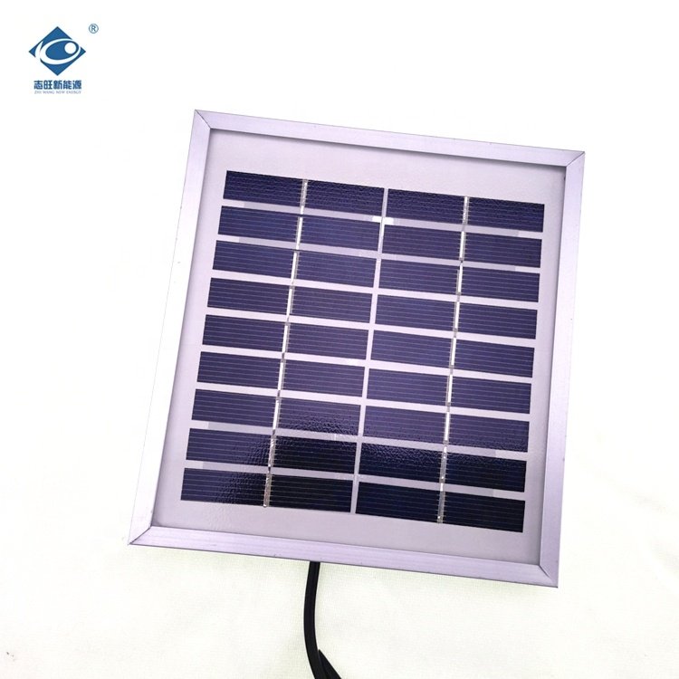 1.5W Portable Solar Panel Power Charger ZW-1.5W-9V Aluminium Frame Solar Panels 9V Poly Glass Laminated Solar Panels