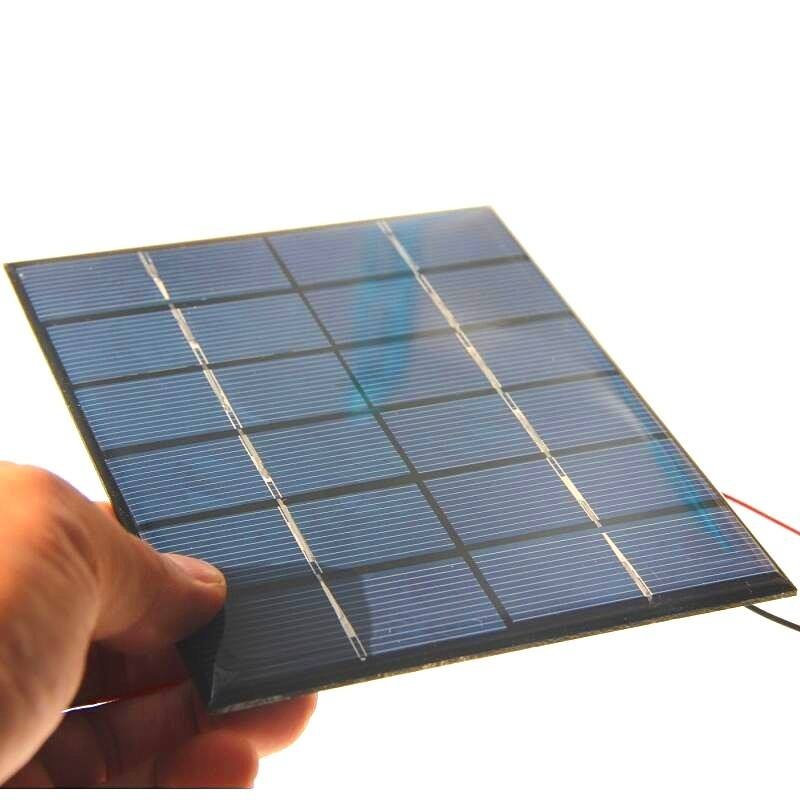 2W 6V Epoxy mini Solar Panel Module for Toy led light mobile charger +Cable DIY System Solar Charger For 3.7v Battery