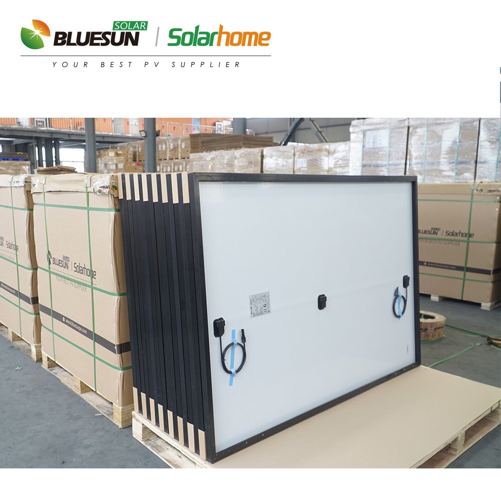 Blue Sun Shingled Roof Solar Power Panels 400W 500W 600W Rotterdam Stock Full Black Pv Modules With Great Price