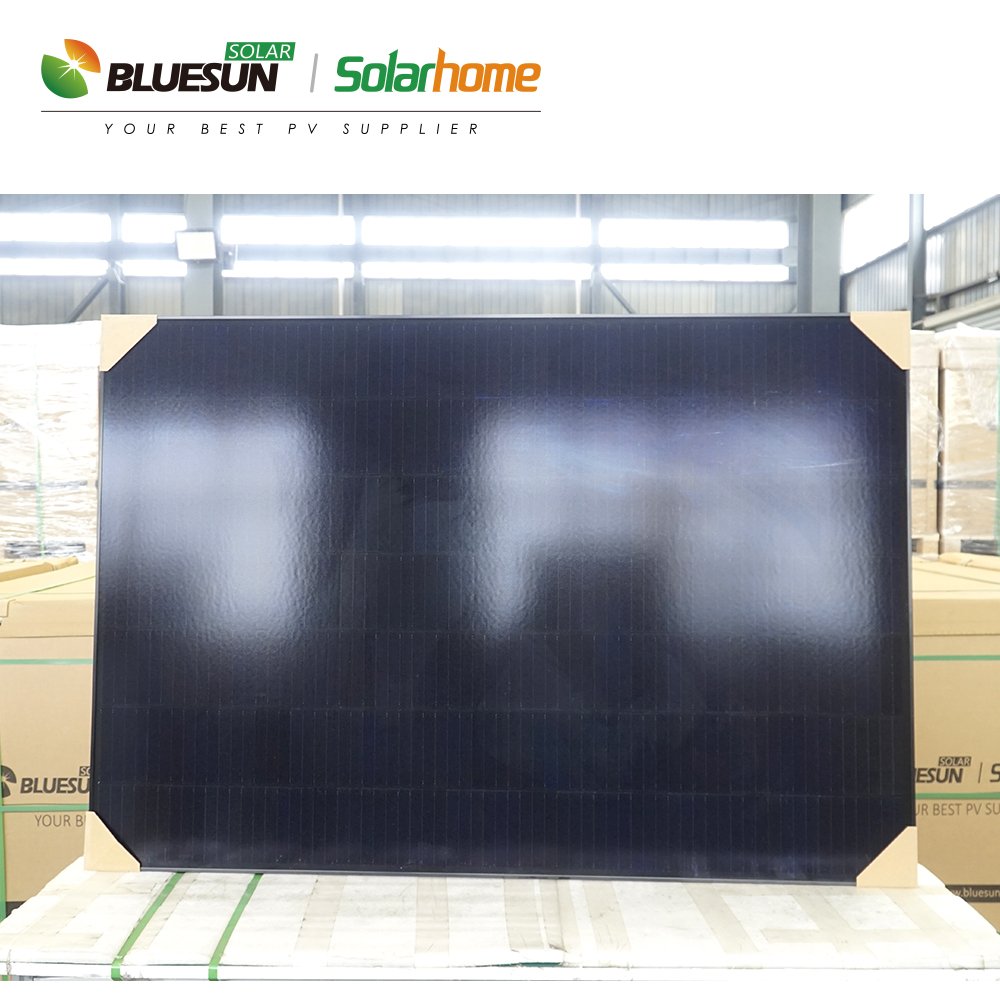 Blue Sun Shingled Roof Solar Power Panels 400W 500W 600W Rotterdam Stock Full Black Pv Modules With Great Price