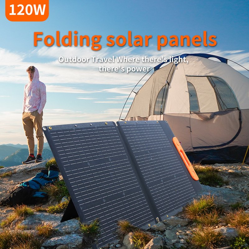 Outdoor portable custom folding solar panel power generator station 120W foldable solar panel