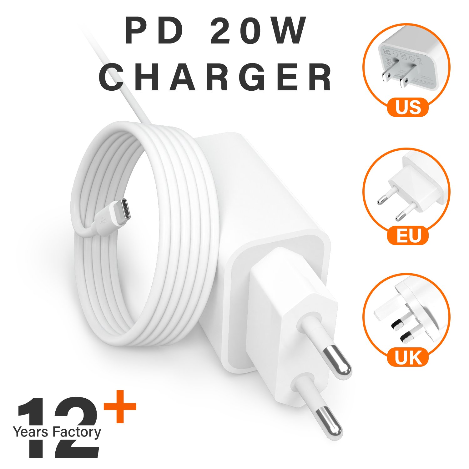 PD 20W adapter usb type c type-c fast Charging EU US UK Plug cargadores para celular Wall Charger for iphone 14 15 pro max