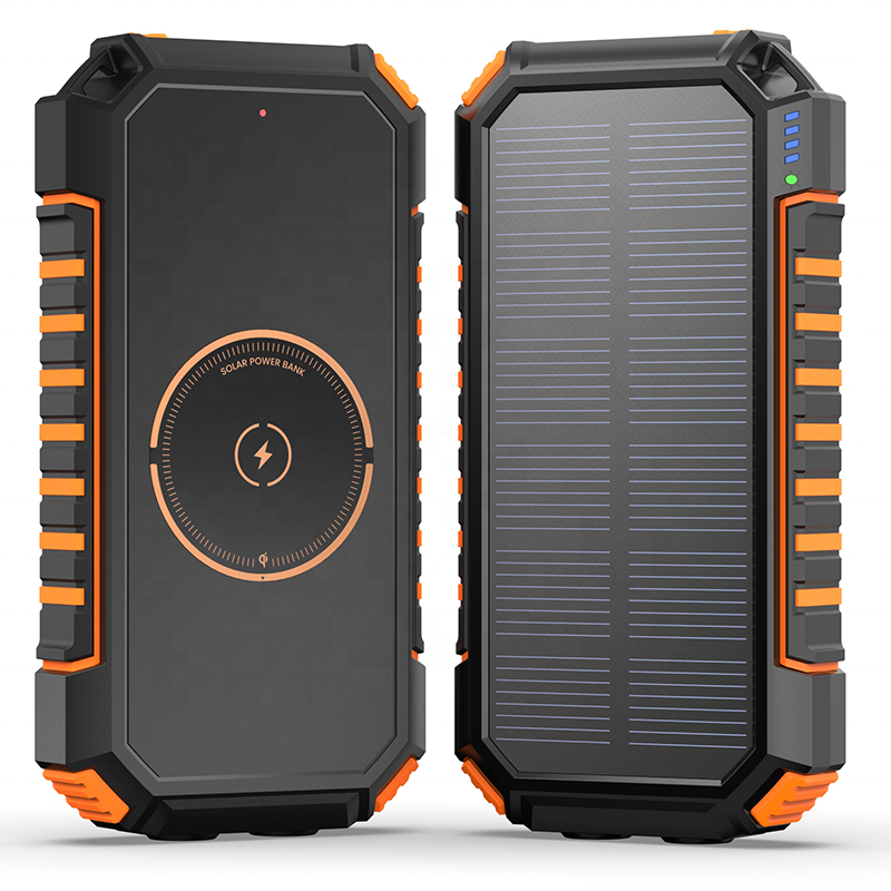 rechargeable high capacity usb c mobile 20000 mah solar powebank output dc portable power bank for tablet wireless solar charger