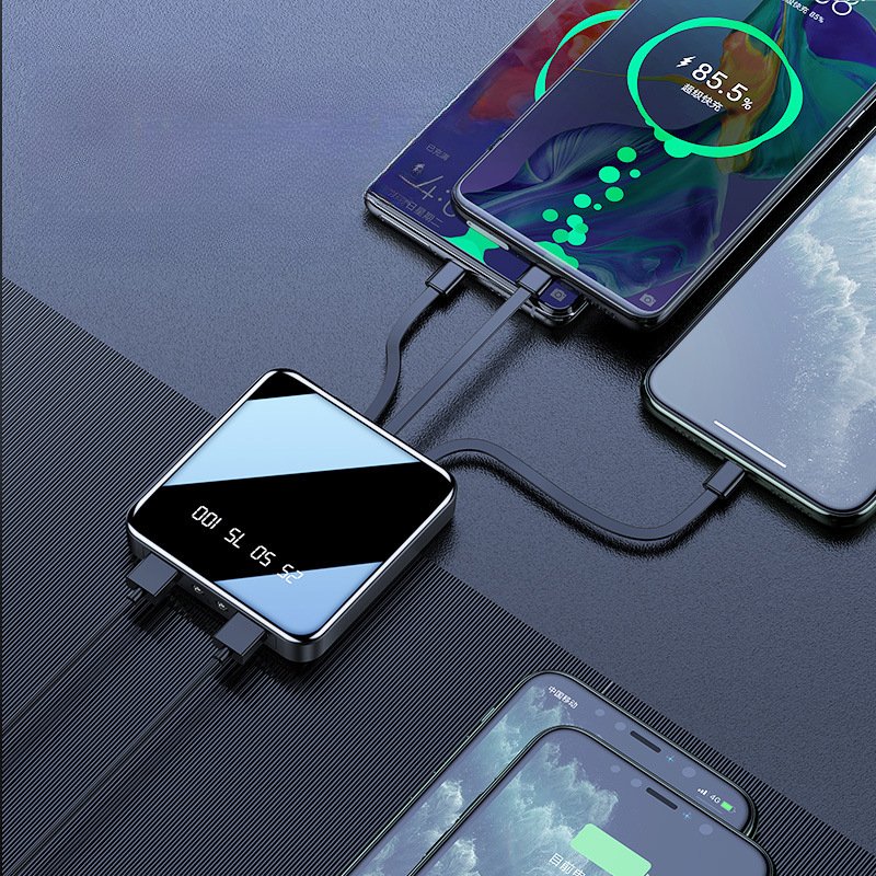 Wholesale New Mini Mobile Power with Large Capacity 20000 MA Fast Charging Full Mirror Custom Logo Printed Gift