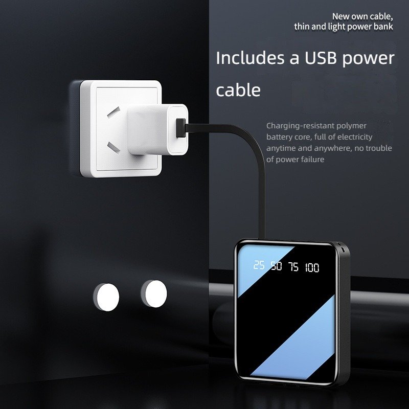 Wholesale New Mini Mobile Power with Large Capacity 20000 MA Fast Charging Full Mirror Custom Logo Printed Gift