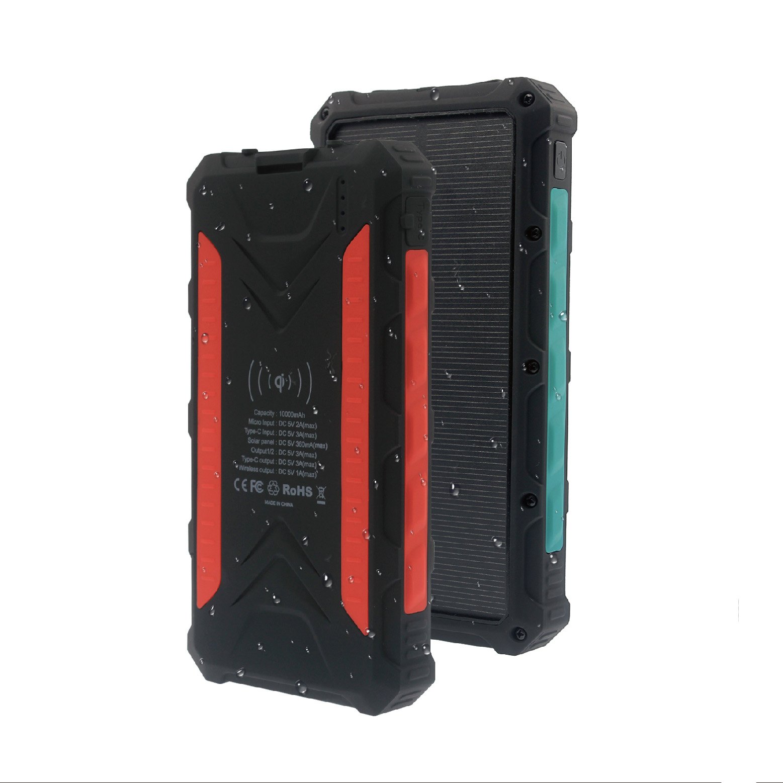 Original Portable Outdoor 10000mAh/16000mAh/20000mAh Solar Charger Travel Portable Solar Waterproof Torch Power Bank