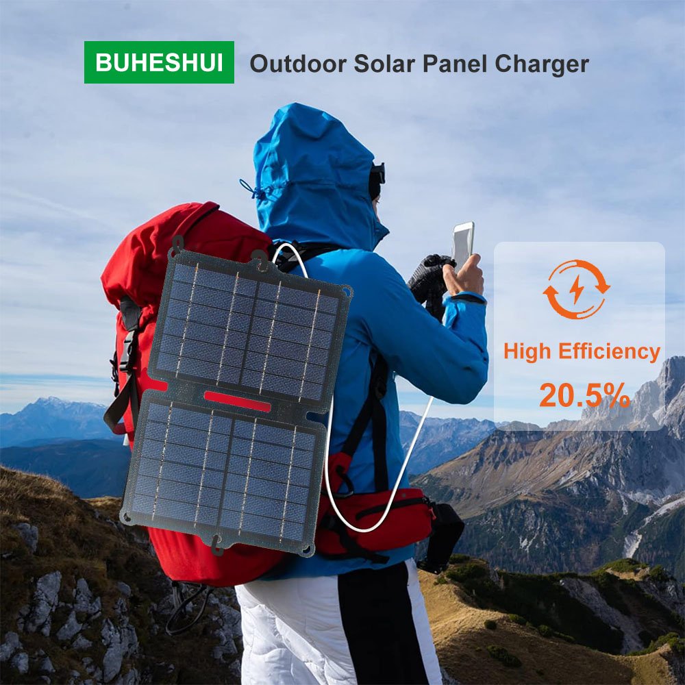 BUHESHUI 8W 5V ETFE Solar Panel Charger Dual USB Battery Charger For Mobile Phones Folding Solar Panel Solar Power