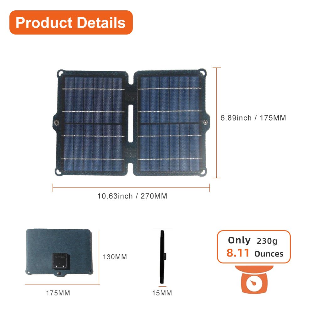 BUHESHUI 8W 5V ETFE Solar Panel Charger Dual USB Battery Charger For Mobile Phones Folding Solar Panel Solar Power