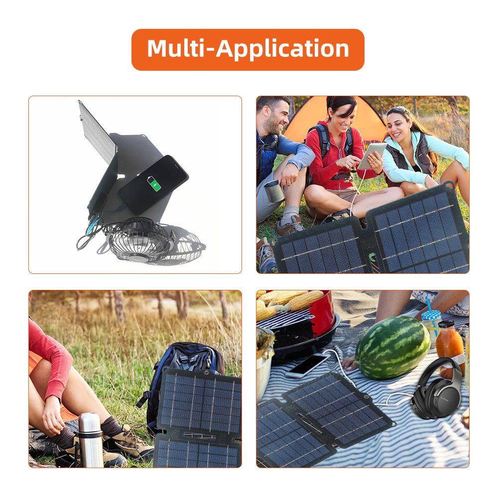 BUHESHUI 8W 5V ETFE Solar Panel Charger Dual USB Battery Charger For Mobile Phones Folding Solar Panel Solar Power