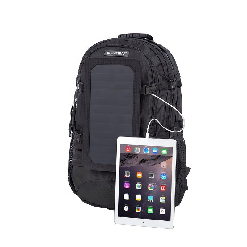 Slocable Custom Fashion Waterproof 10000mAh 7W Panel Solar Charger Outdoor Camping Backpack