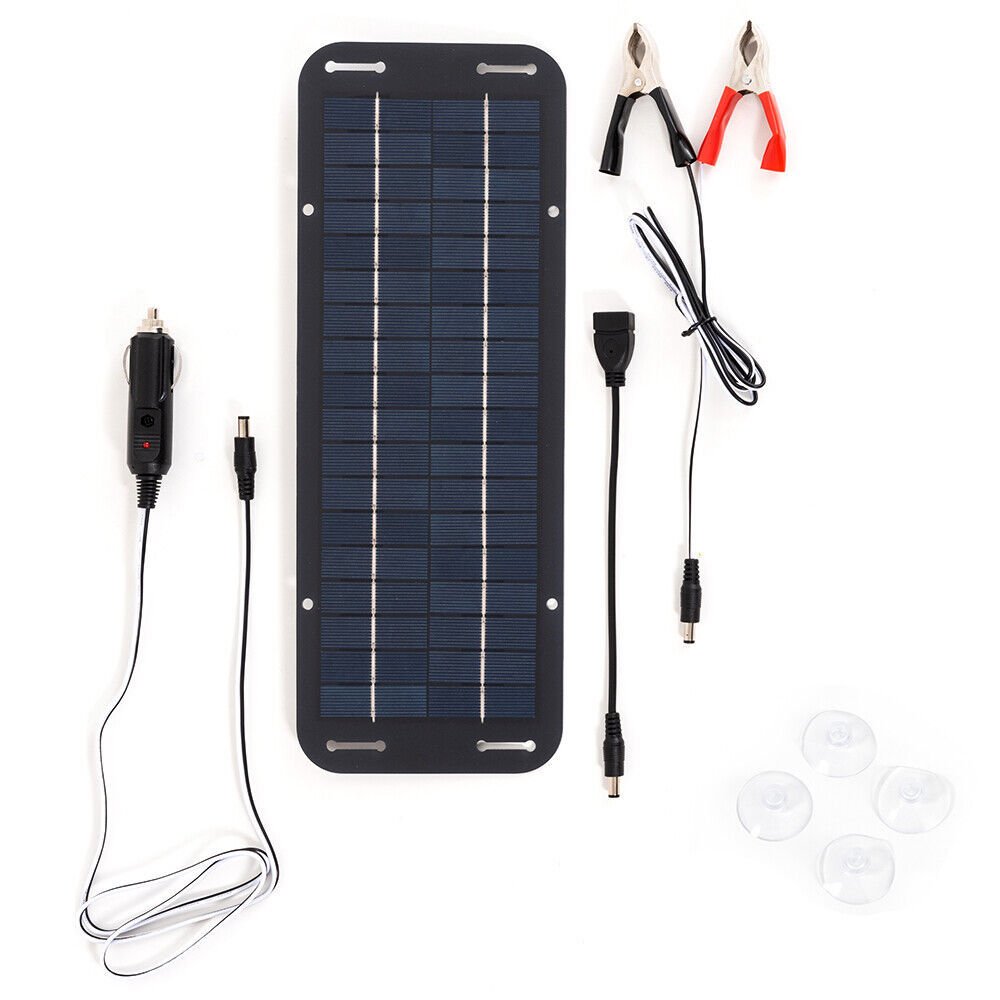 18V 12V Solar Panel Output Charger Used For Cars/Camping/Outdoor With Cigarette Lighter Plug /Battery Charging Crocodile Clip
