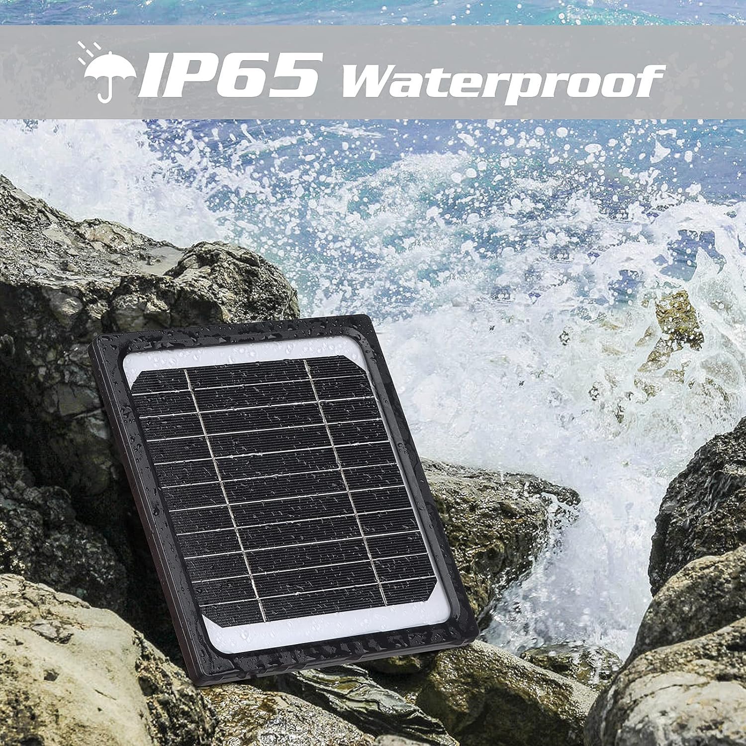 Solar Panel Kit for Trail Cameras, Built-in 5200mAh Rechargeable Battery, Hunting Accessories, Camera Traps, 12V, 5W