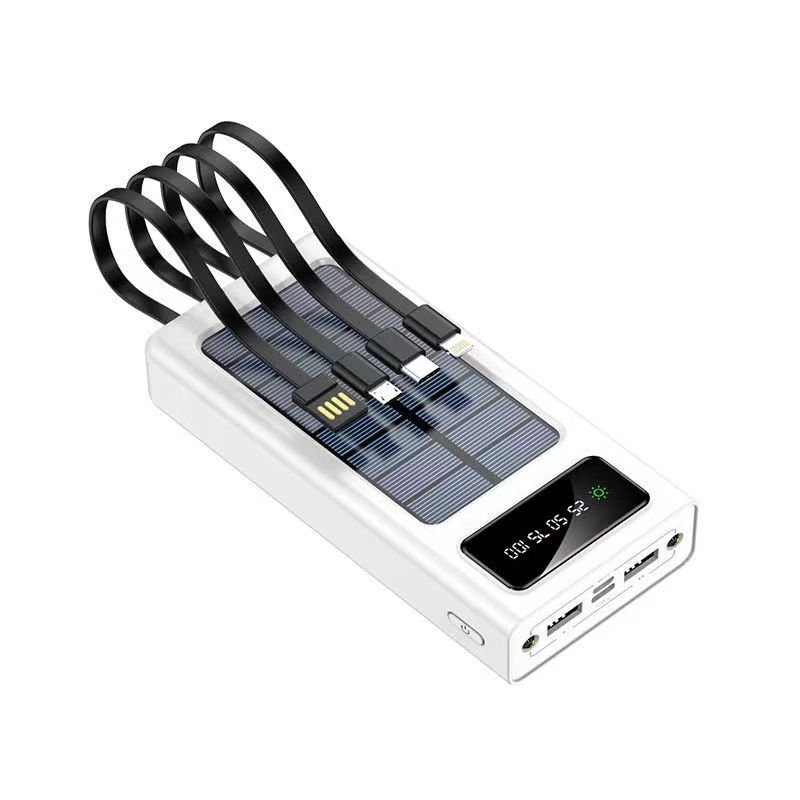 trend product 2024 30000mAh large capacity power banks 3 in 1 solar energy outdoor mobile phone chargers power bank For Oraimo