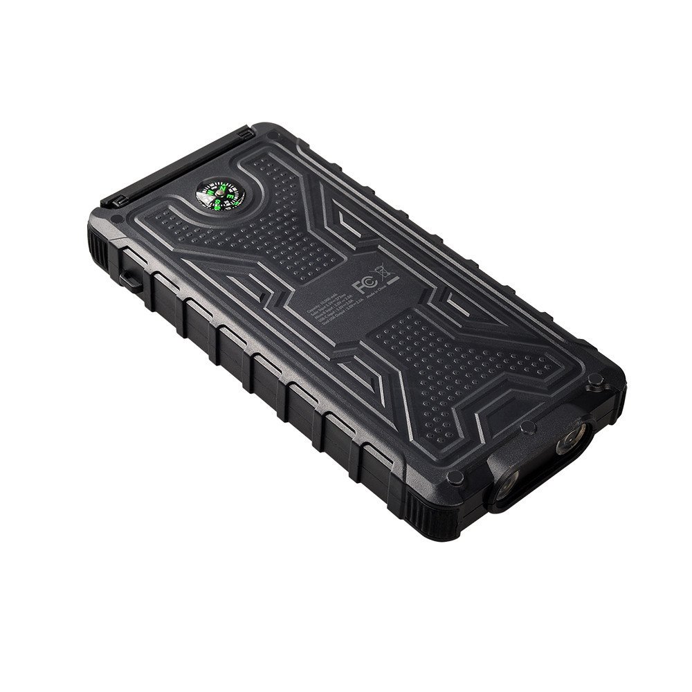 Hot Sale Customized Portable Sunlight charger Led Flashlight Wireless Durable 10000mAh Solar Power Bank with Compass for Daily