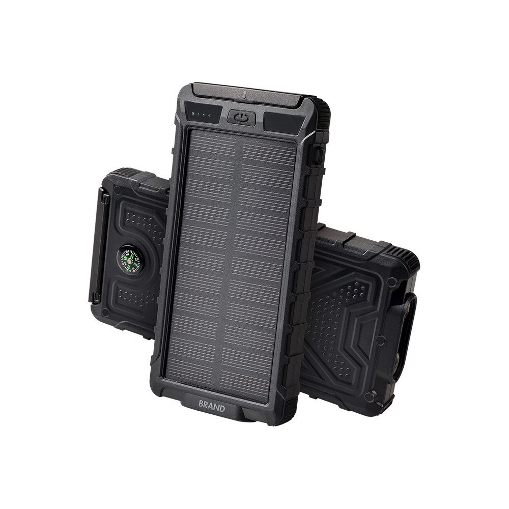Hot Sale Customized Portable Sunlight charger Led Flashlight Wireless Durable 10000mAh Solar Power Bank with Compass for Daily