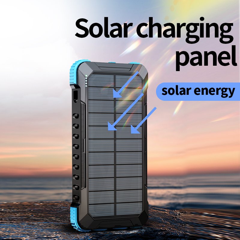 2023 Hot Sale high capacity Solar Power Bank 20000mAh 22.5W Wireless Charger 3 in1 Waterproof Solar Power bank
