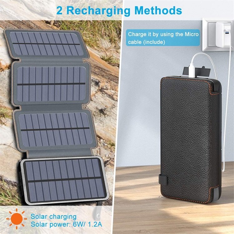 New Model Solar Power Bank 2020 Waterproof 20000mah Solar Phone Charger, Solar Energy Powerbank