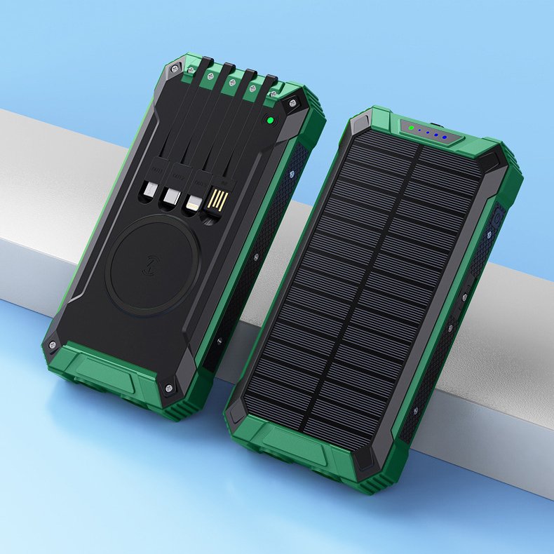 Real 20000mAh Outdoor Factory Portable Mini Solar Power Power Bank Cell phone charger With LED LIGHT