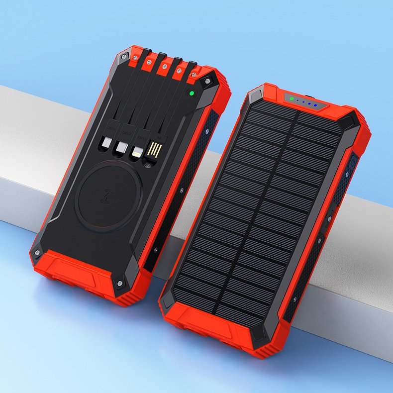 Real 20000mAh Outdoor Factory Portable Mini Solar Power Power Bank Cell phone charger With LED LIGHT