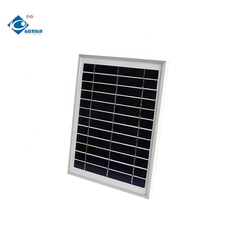 6V Aluminium Frame Solar Panels ZW-5W-6V Glass Laminated Solar Panel 5.2W Mini RV Camping Solar Panel Charger