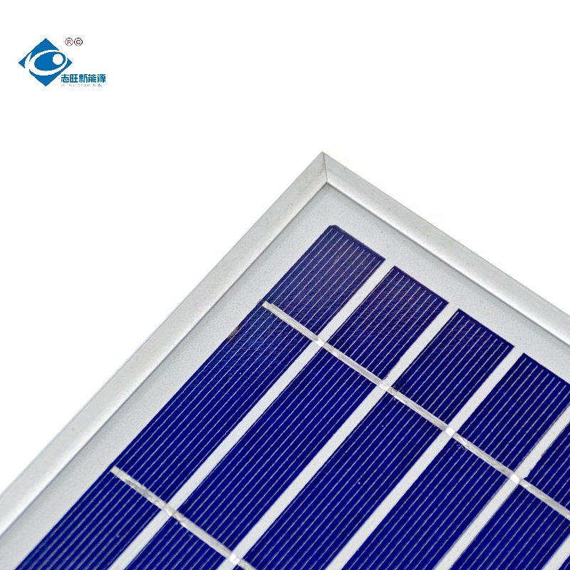 6V Aluminium Frame Solar Panels ZW-5W-6V Glass Laminated Solar Panel 5.2W Mini RV Camping Solar Panel Charger