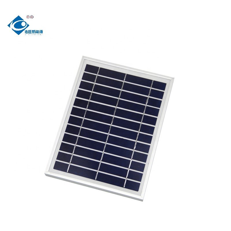 6V Aluminium Frame Solar Panels ZW-5W-6V Glass Laminated Solar Panel 5.2W Mini RV Camping Solar Panel Charger