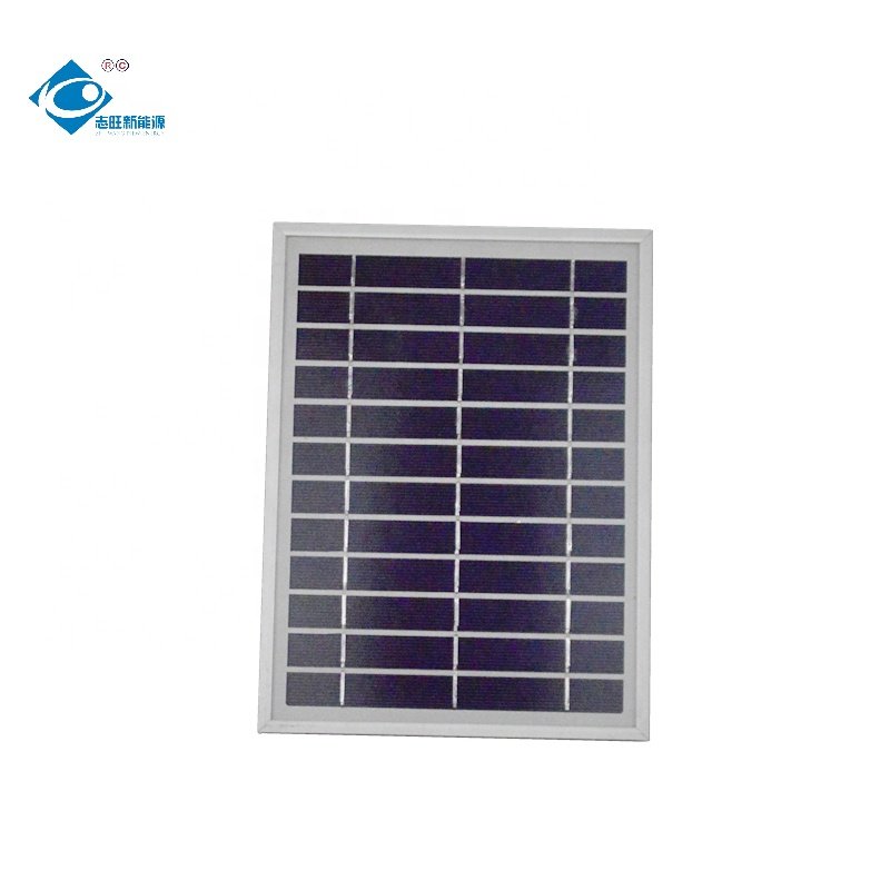 6V Aluminium Frame Solar Panels ZW-5W-6V Glass Laminated Solar Panel 5.2W Mini RV Camping Solar Panel Charger