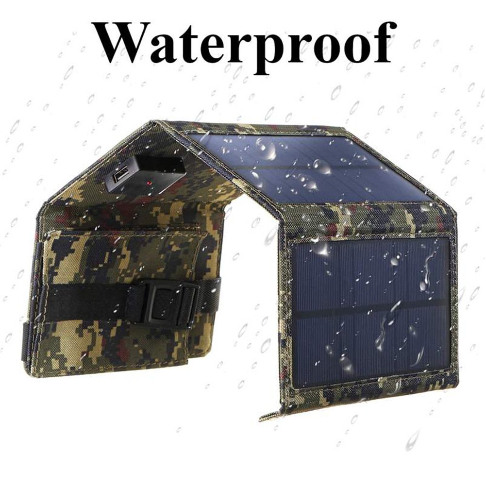 BUHESHUI 7W Foldable Solar Panel Charger Mobile Phone Mobile Power Outdoor Portable Charging Bag