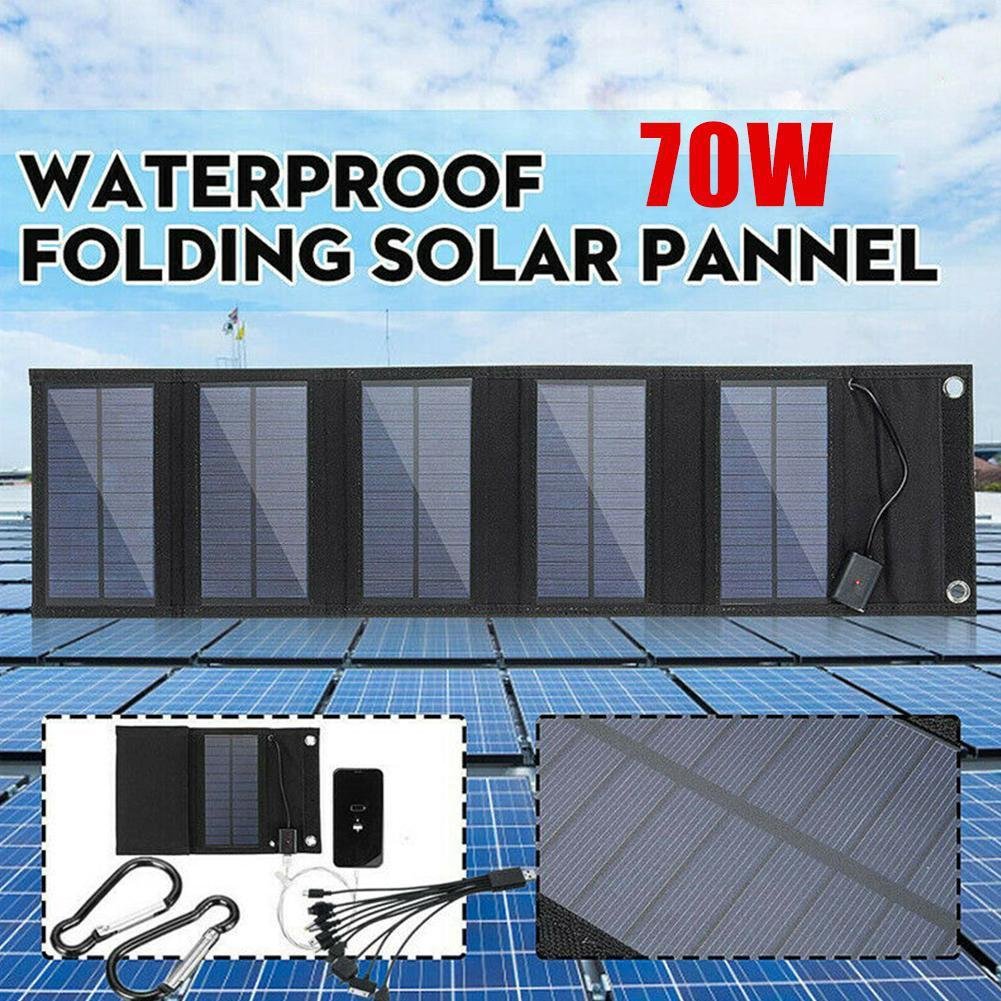 25W solar foldable bag charger 70W adjustable 5V USB outdoor mobile phone portable solar panel charging