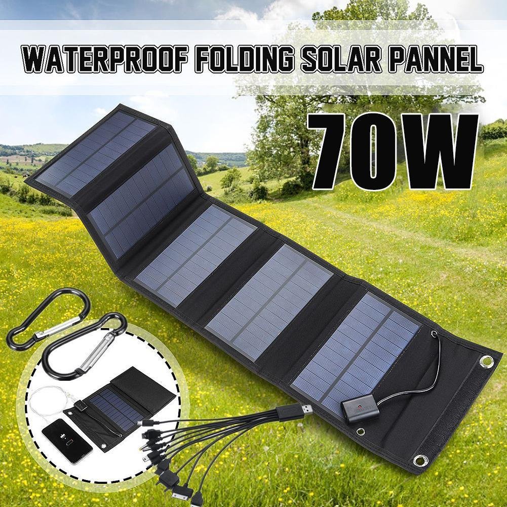 25W solar foldable bag charger 70W adjustable 5V USB outdoor mobile phone portable solar panel charging