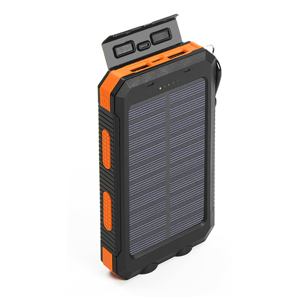 New Trending Products 2024 IP67 Waterproof High Capacity 10000mAh Compass DC Input Output Dual Led Flashlight Solar Power Banks