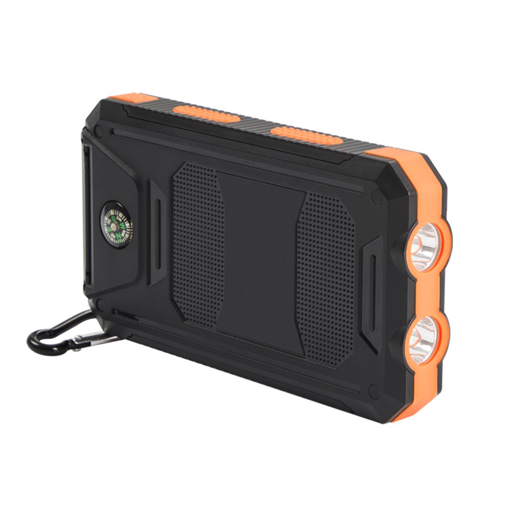 New Trending Products 2024 IP67 Waterproof High Capacity 10000mAh Compass DC Input Output Dual Led Flashlight Solar Power Banks