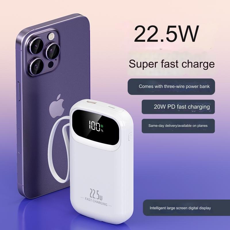 20000mah powerbank carregador banco de portability portable battery fast charger power bank 20000mah 10000mah with 2 Cable