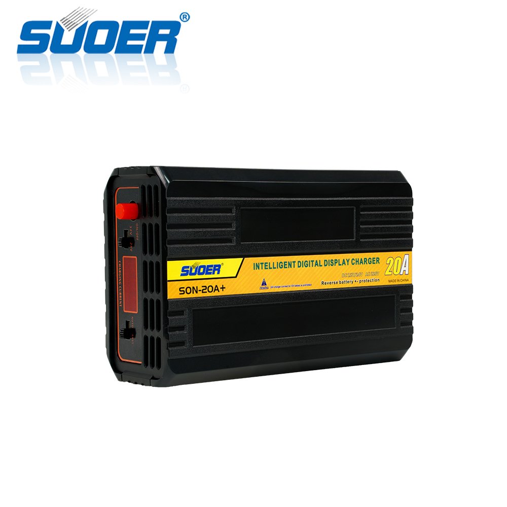 Suoer Digital Display 20A 12 Volt 24V auto smart solar battery charger