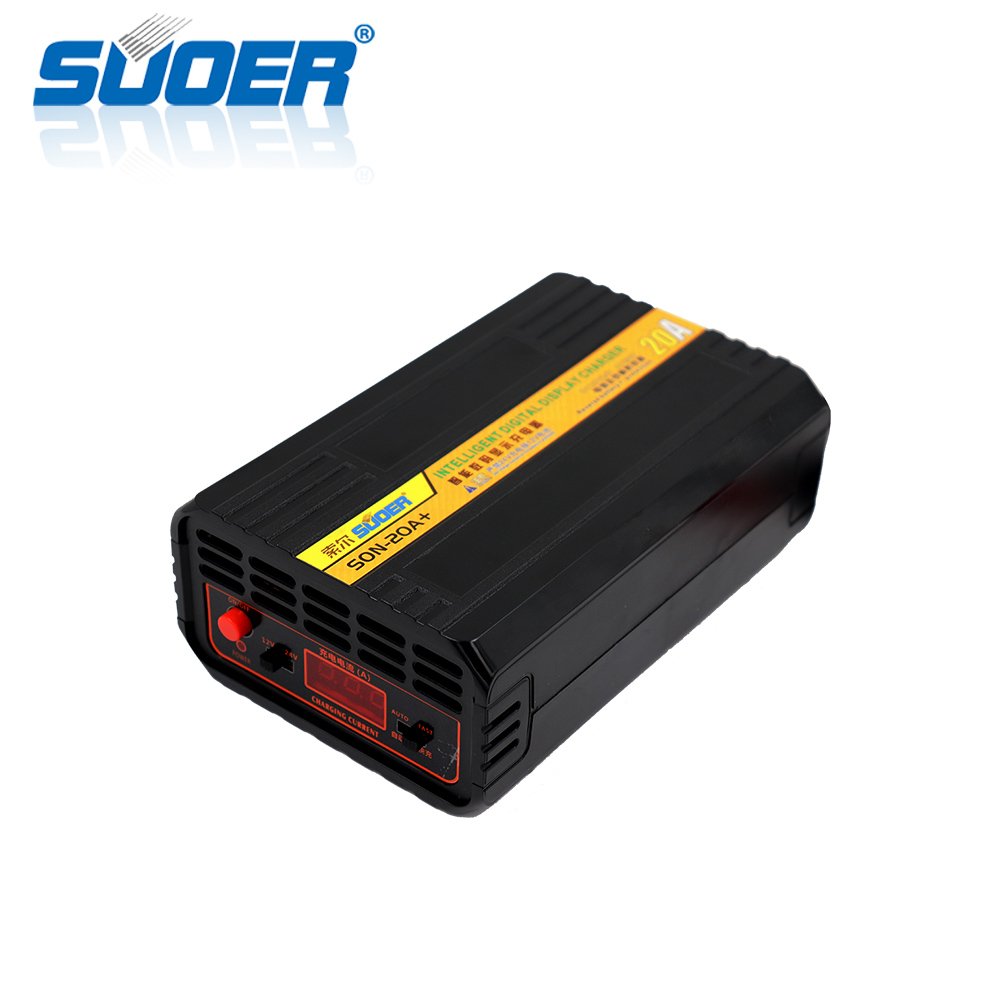 Suoer Digital Display 20A 12 Volt 24V auto smart solar battery charger
