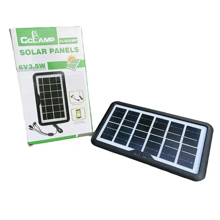 CL635 6V 3.5W mini solar panel 5in1 cable charger panel waterproof 3.5w small solar charger panel with 3M wire for camp travel