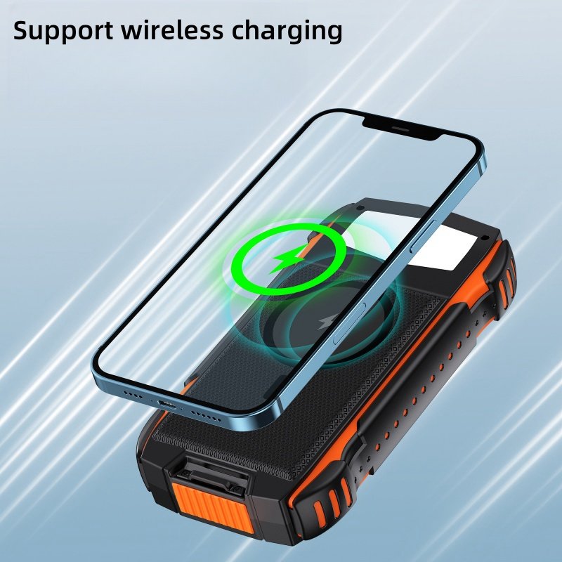 Fast Charging 30000 mAh Outdoor Portable Solar Charger With Led Lights 30000mAh Power bank Solar Wireless Power Bank