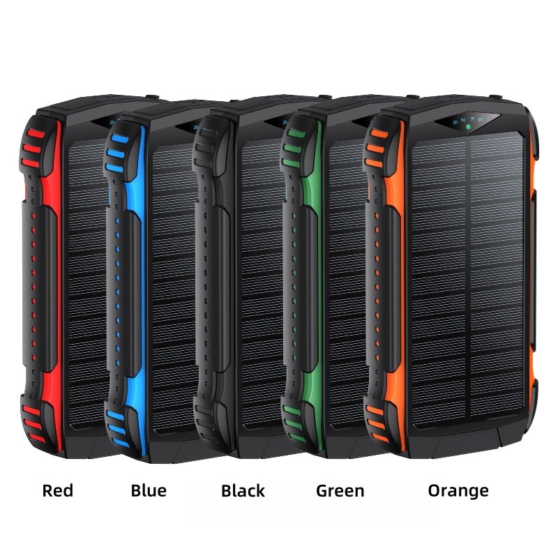 Fast Charging 30000 mAh Outdoor Portable Solar Charger With Led Lights 30000mAh Power bank Solar Wireless Power Bank