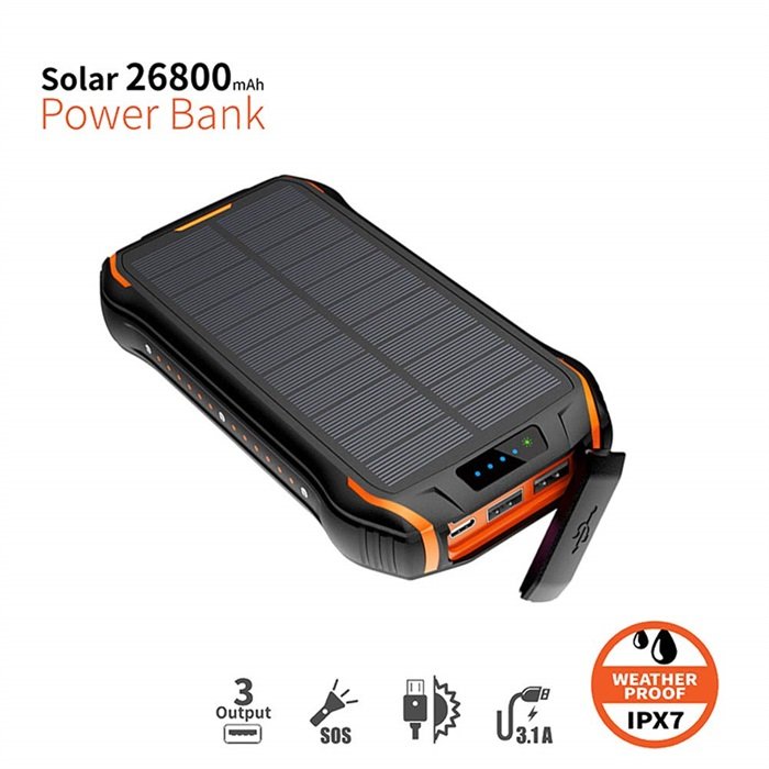 Emergency Use 26800mA Solar Mobile Charger Battery Solar Charger Power Bank with Dual USB