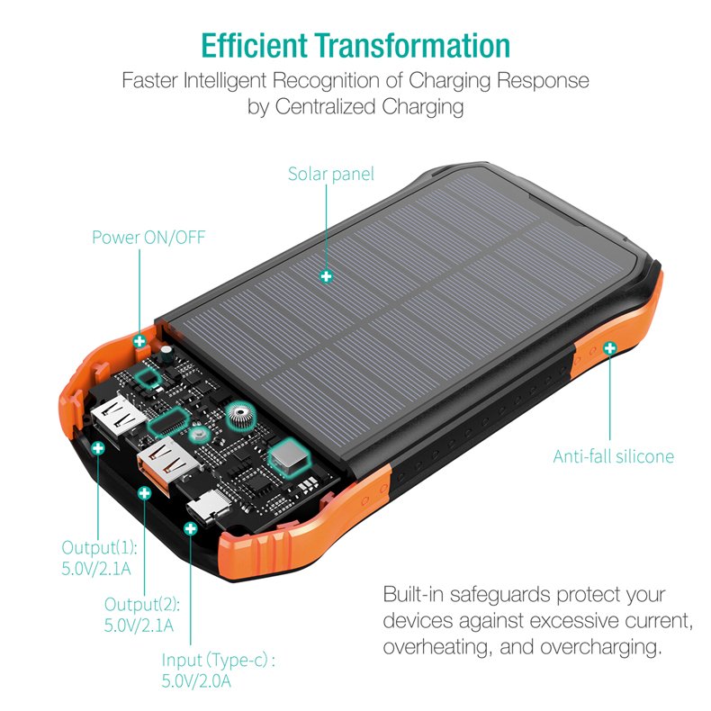 New Technology Products 2024 Portable Charger 16000mAh Outdoor Waterproof Flashlight Large Capacity 10000mAh Solar Power Bank