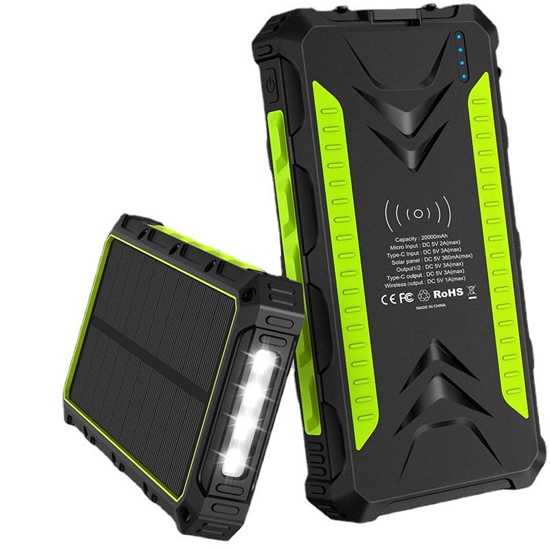 30000mAh Solar Power Bank, Waterproof Outdoor Solar Charger, Camping Led Flashlight Wireless Solar Power Bank